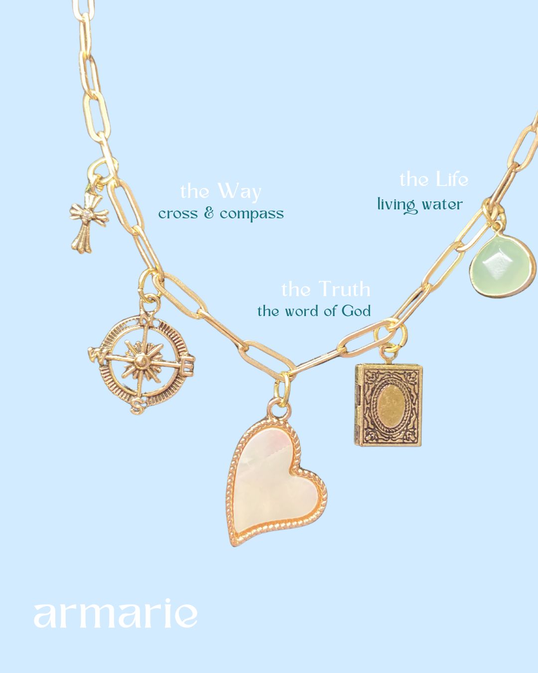 true north charm necklace- inspired by John 14:6